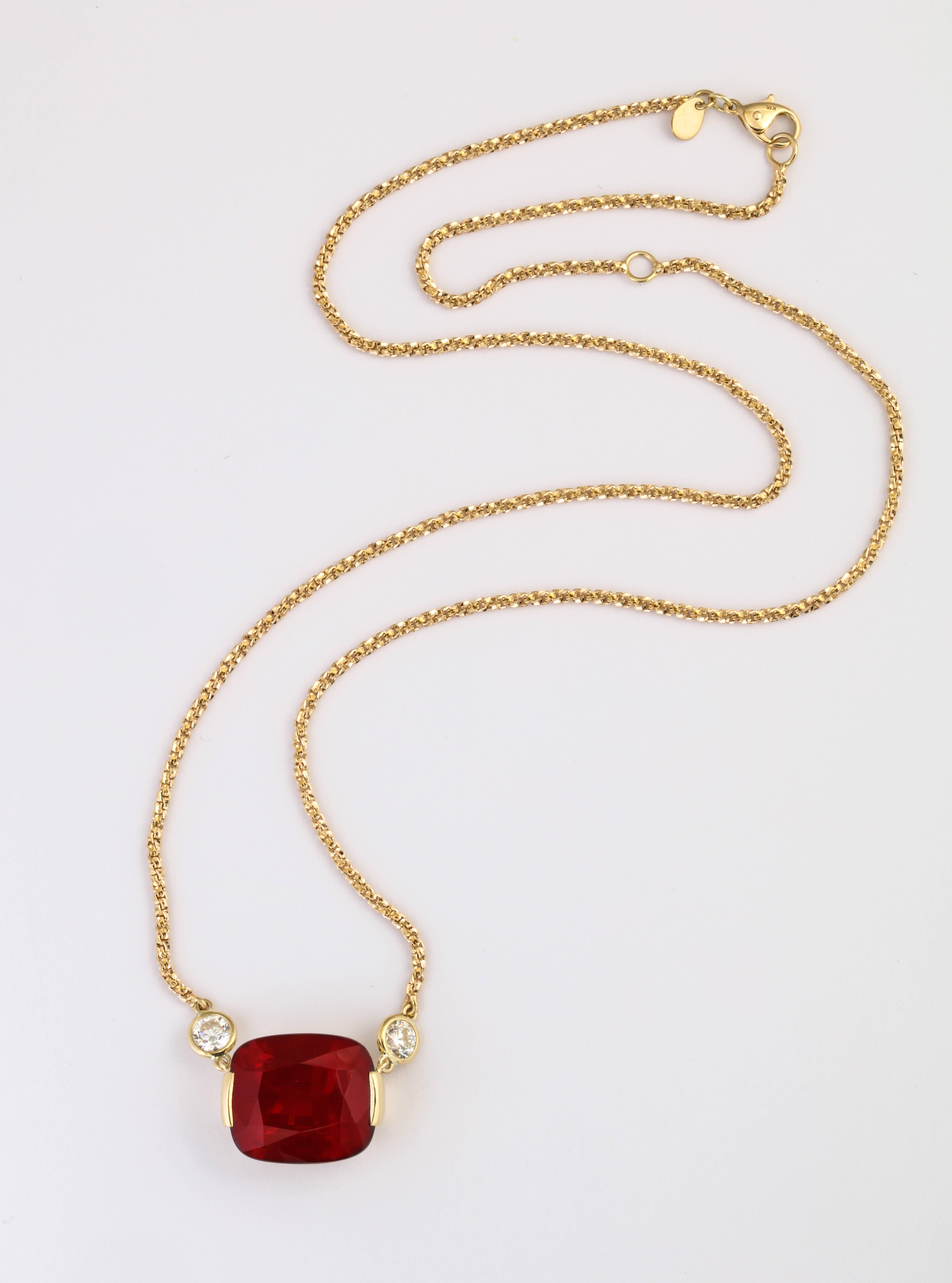 16.65 Carat Rhodolite Garnet and Diamond Donna Vock Necklace  In New Condition In New York, NY