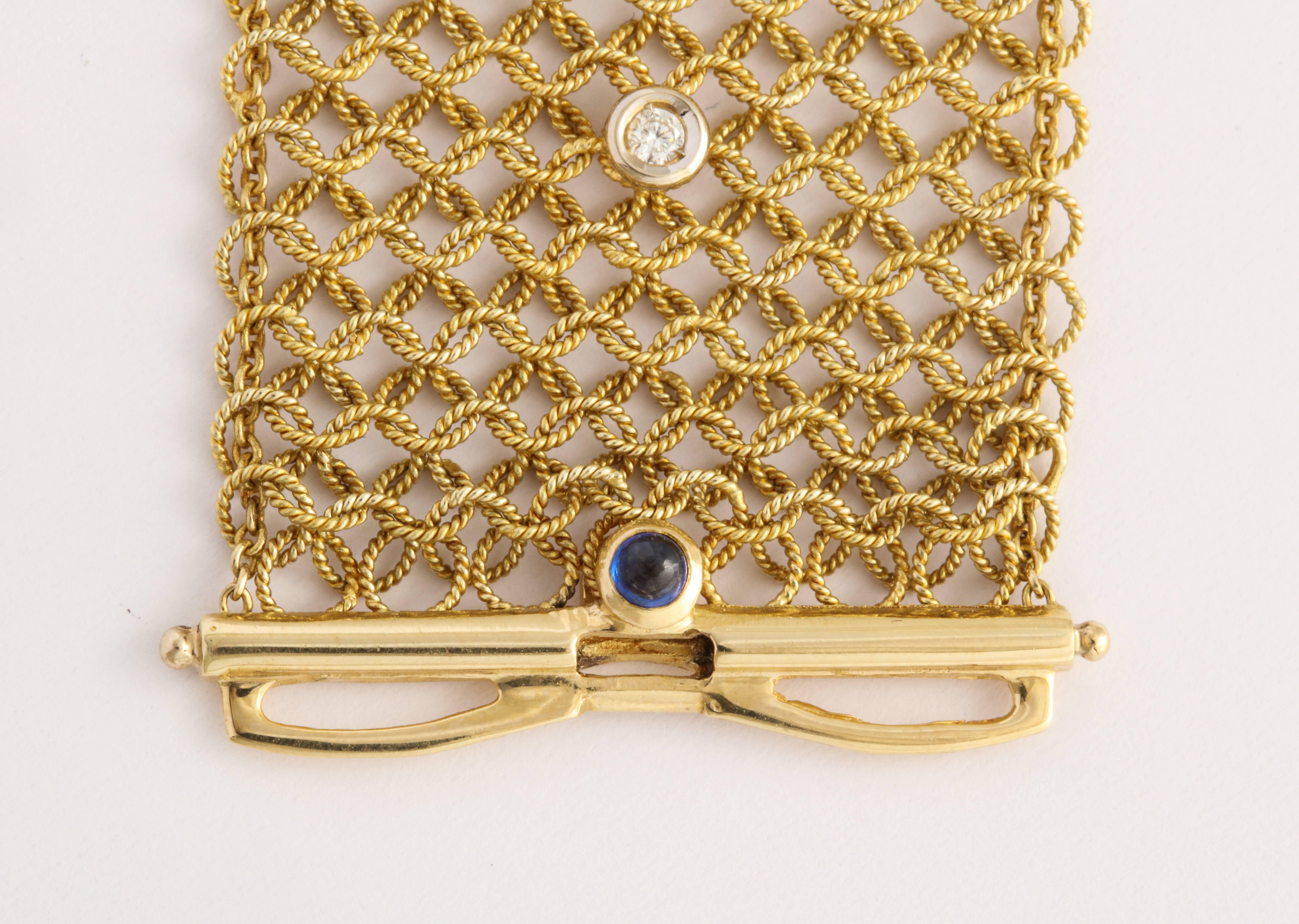 Tiffany & Co. Mesh Diamond Gold Bracelet For Sale 1