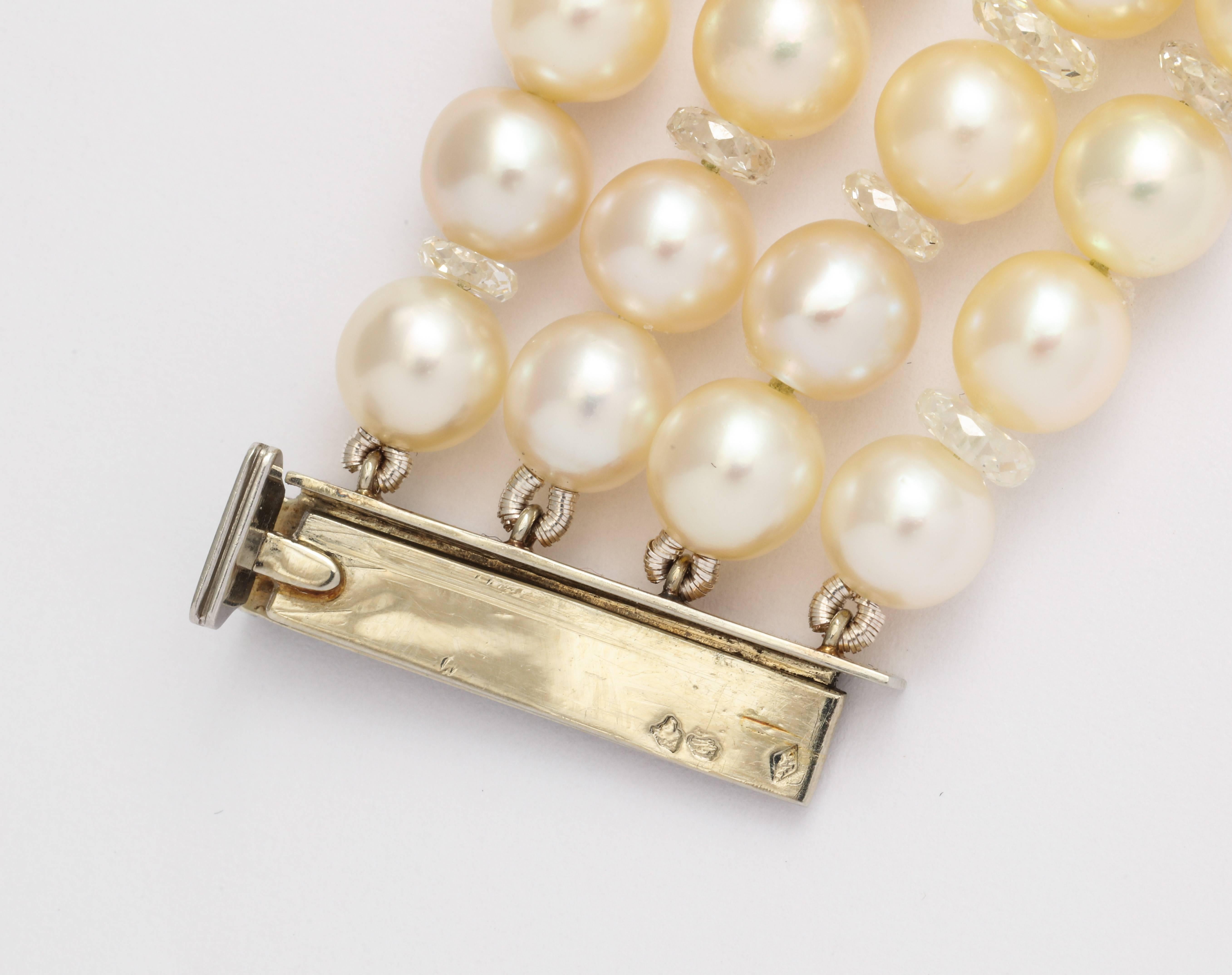 Women's or Men's Verdura Paris Pearl and Diamond Bracelet