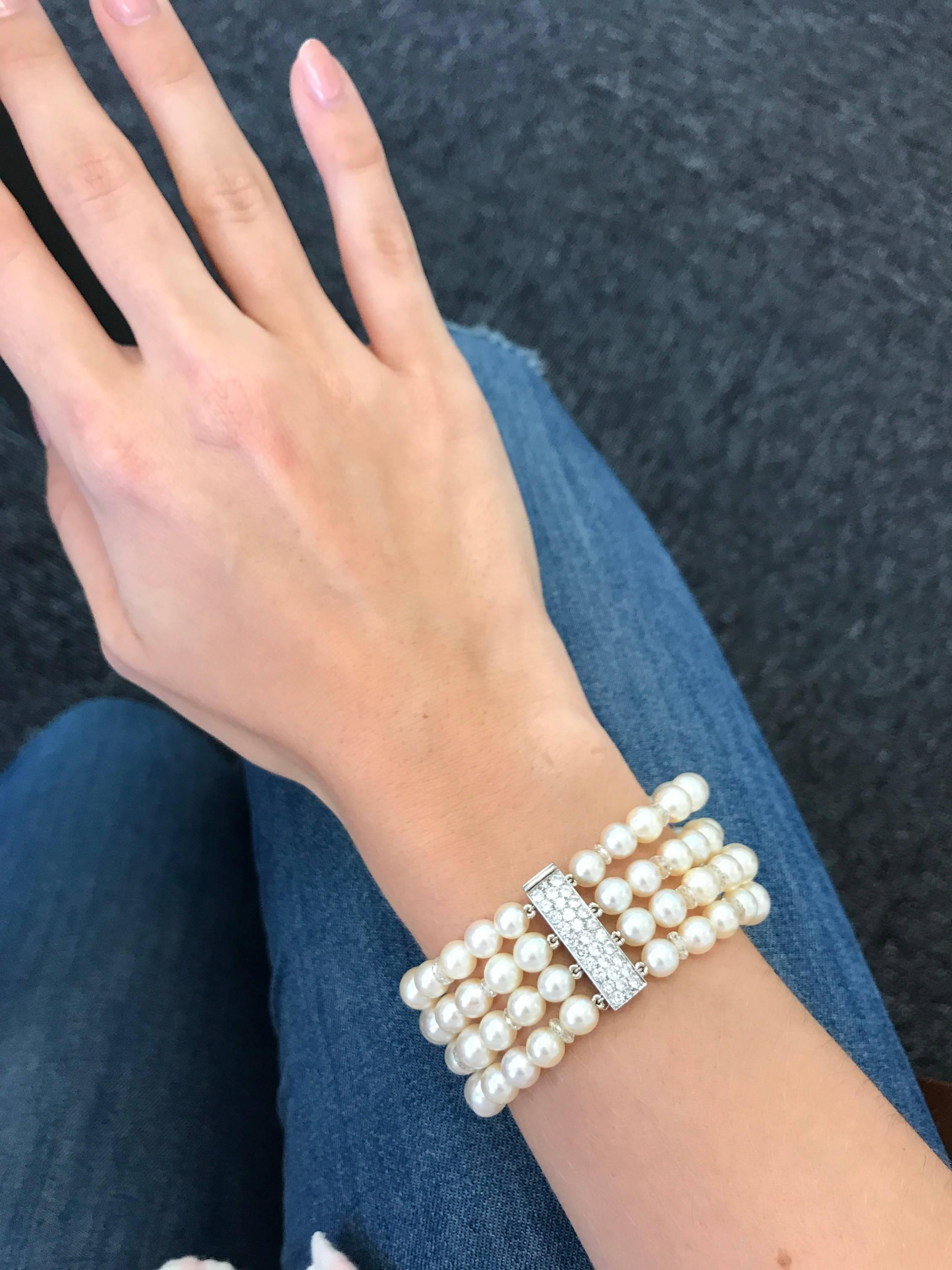 Verdura Paris Pearl and Diamond Bracelet 3