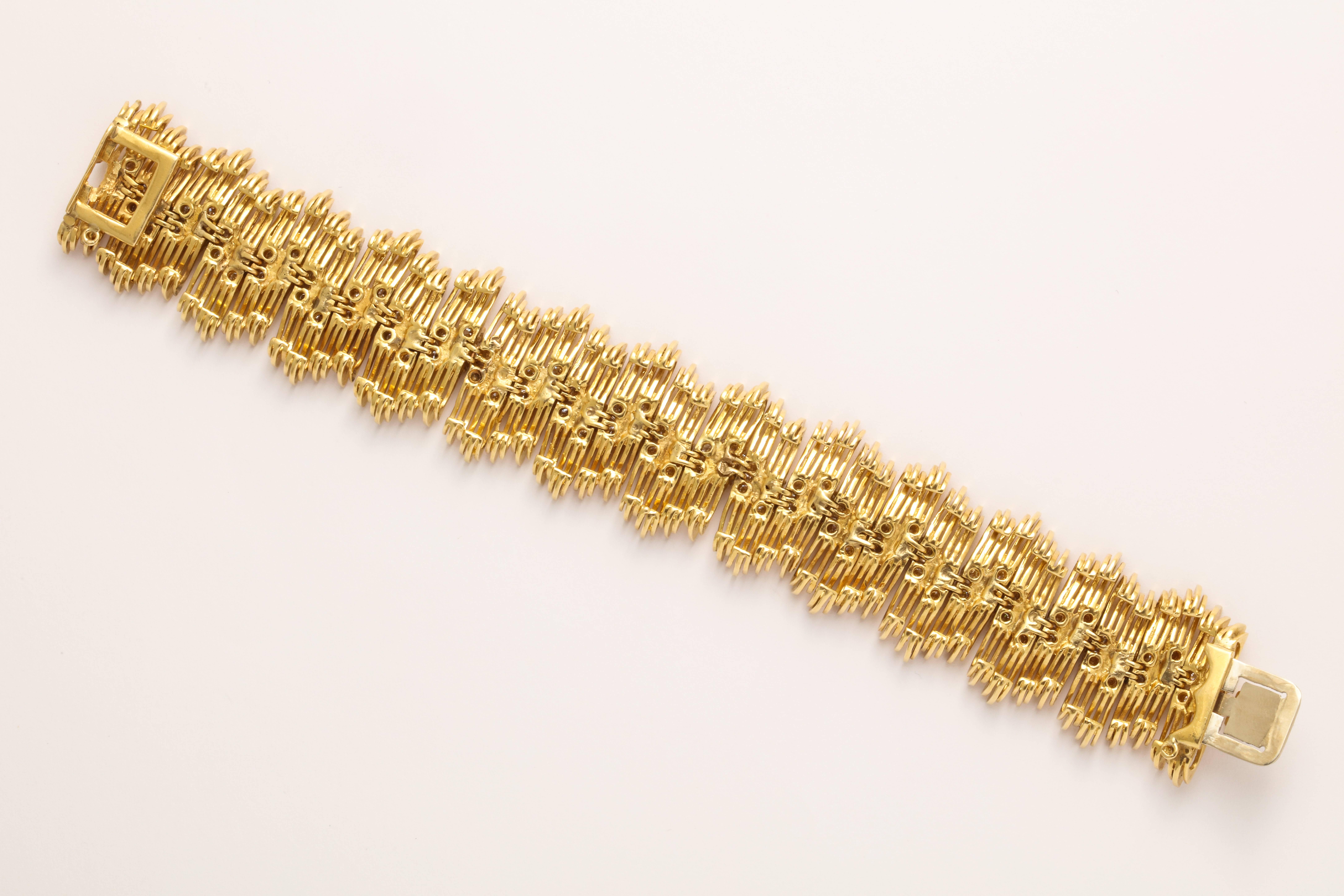 Gold and Diamond Bracelet In Excellent Condition In New York, NY