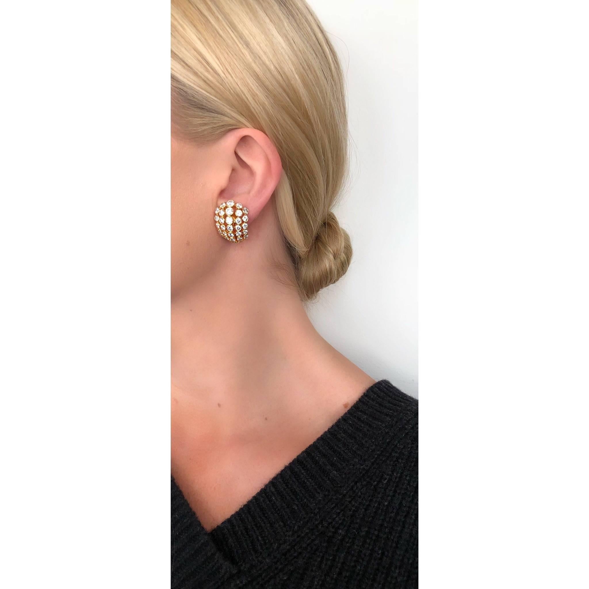 Cartier Diamond Clip-On Earrings In Excellent Condition In New York, NY