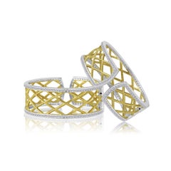 Green Gold Sterling Silver Diamond Cuff Bracelet