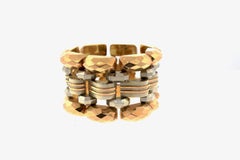 Modernist Art Deco Wide Gold Tank Bracelet