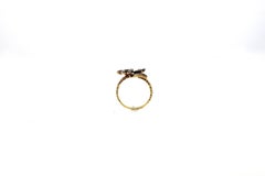 Late Victorian Ruby Sapphire Diamond Pansy Flower Gold Ring