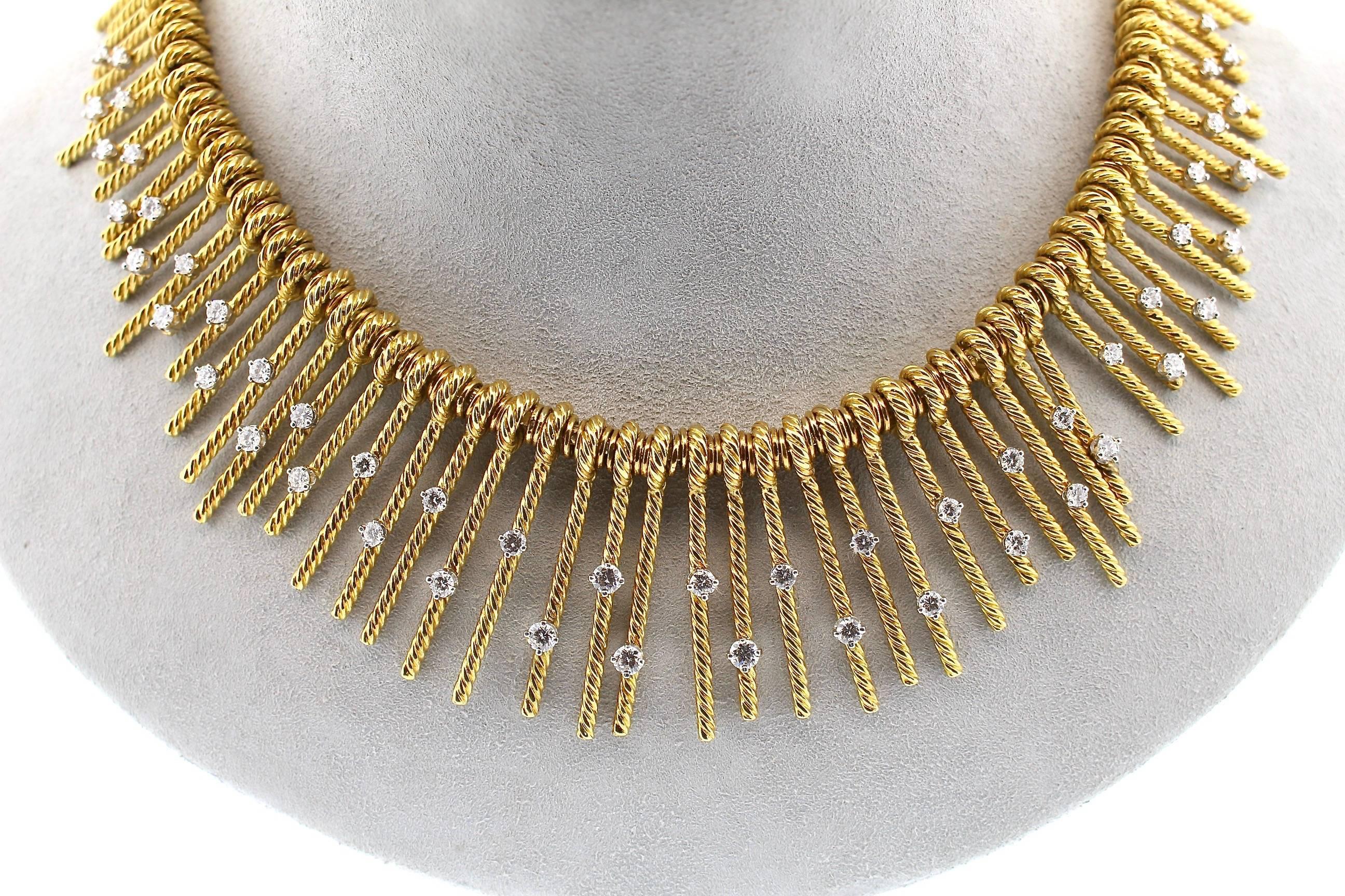 Women's Tiffany & Co. Schlumberger Modern Gold Diamond Fringe Necklace