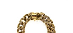 1960s Mellerio Paris Modernist Curblink Textured Gold Bracelet