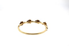 Antique Gold Enamel Diamond Purple Pansy Bangle Bracelet