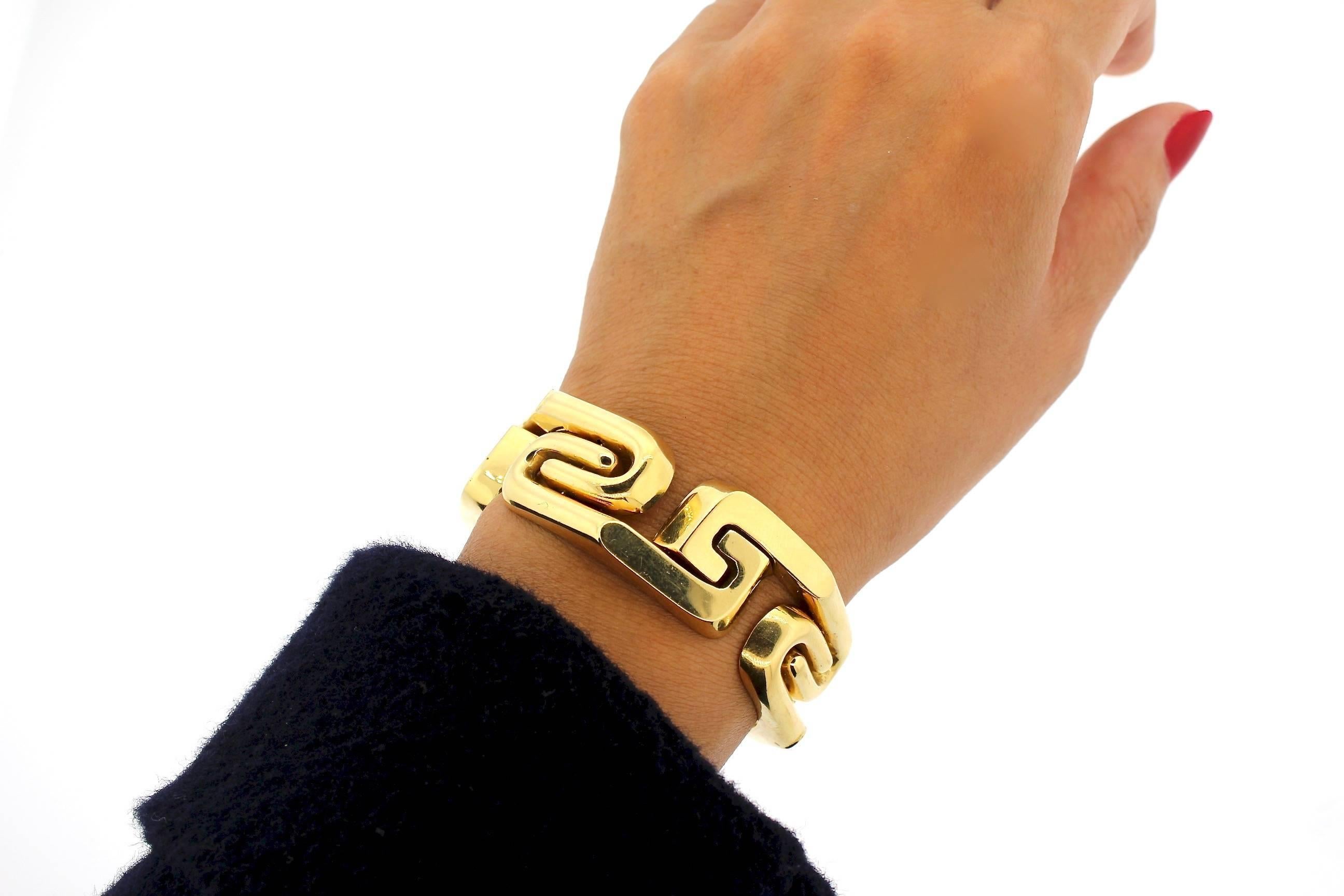 Mid-Century Modern 14 Karat Gold Articulated Geometric Bracelet 2