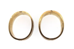 Antique Victorian Pair of Tracery Enamel Cuff Bracelet with Asian Motif