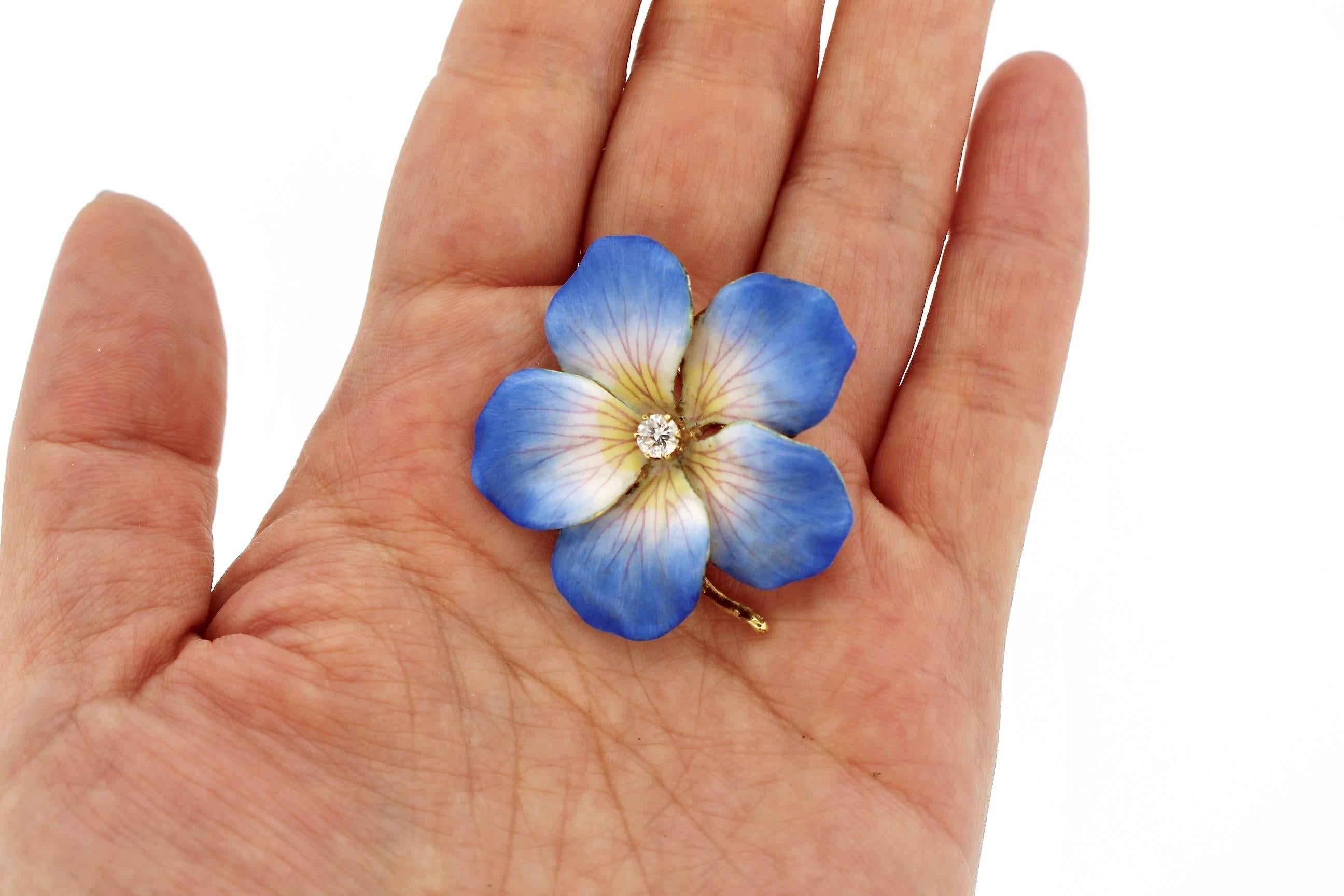 vintage blue brooch