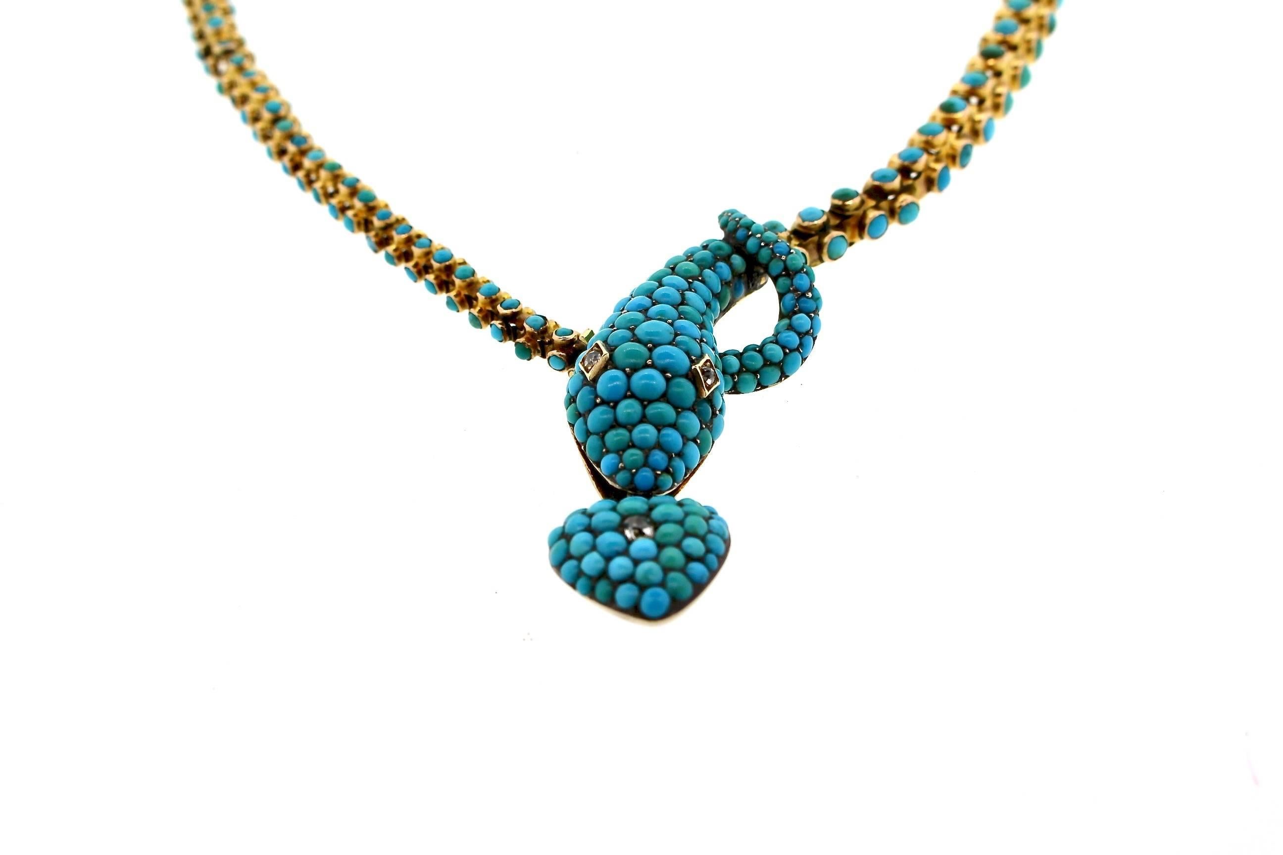 turquoise snake necklace