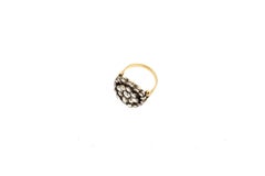 Antique Rose Cut Diamond Silver and Gold Cluster Ring