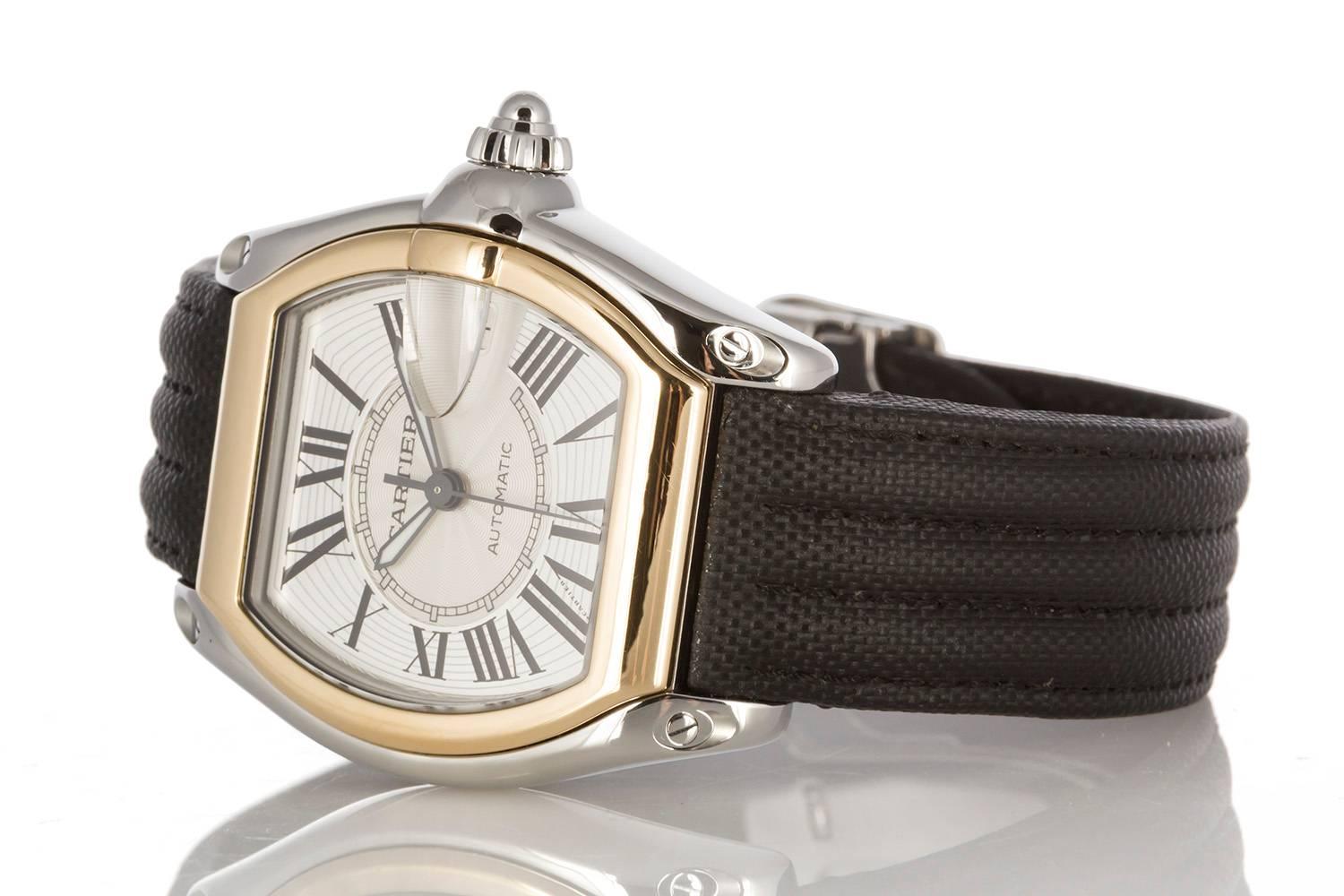 Cartier Yellow Gold Stainless Steel Large Roadster Automatic Wristwatch  4