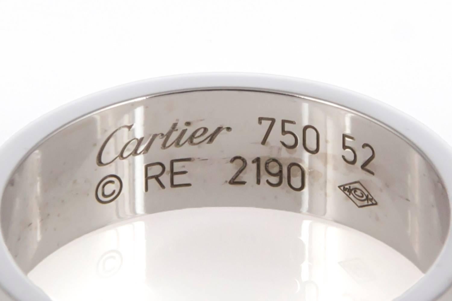 Authentic Cartier 18 Karat White Gold Love Ring with Box 2