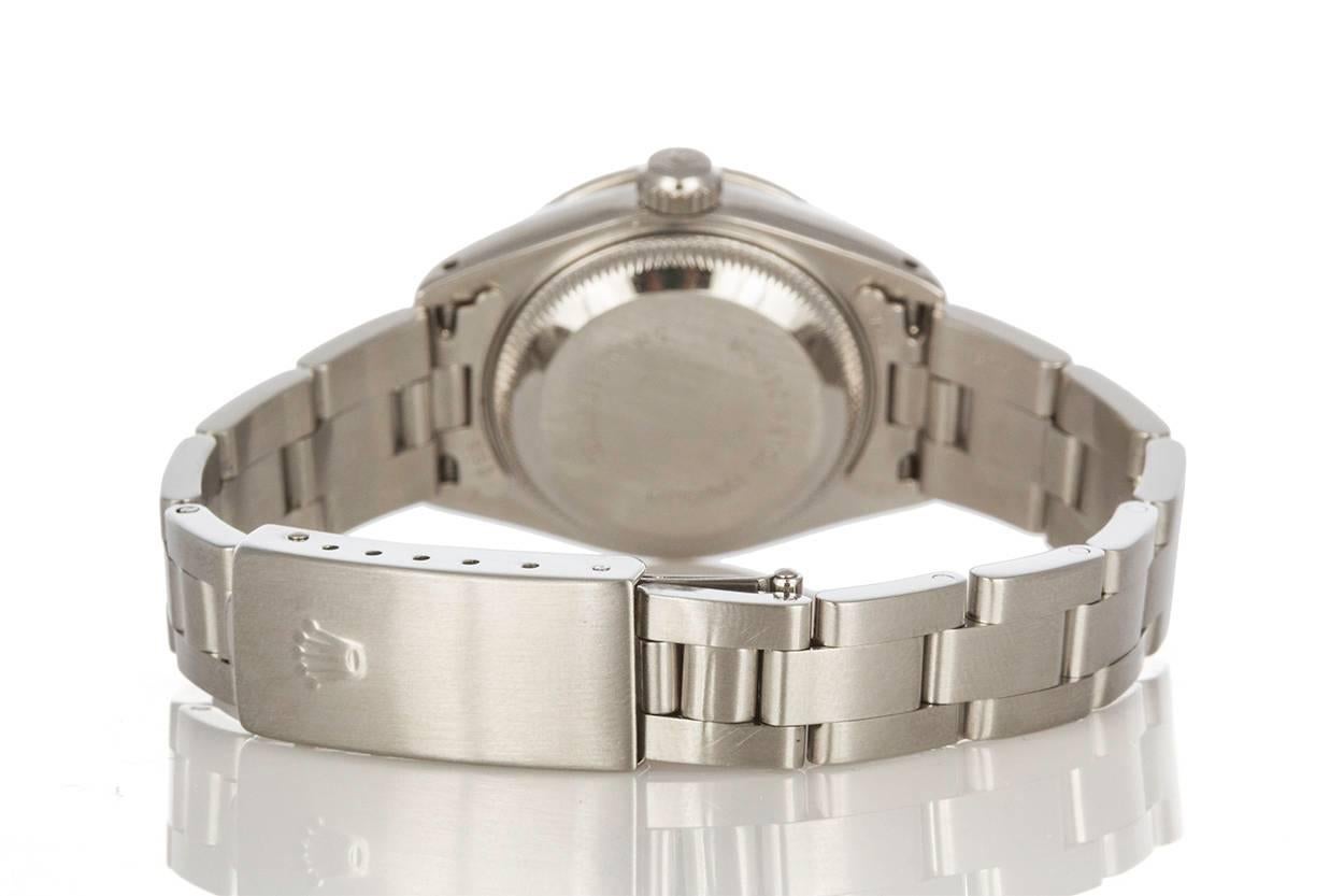 Modern Rolex Ladies Stainless Steel Diamond Dial and Bezel Datejust Wristwatch 