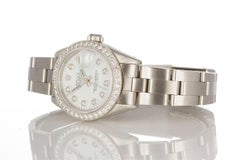 Rolex Ladies Stainless Steel Diamond Dial and Bezel Datejust Wristwatch