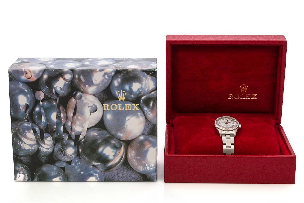 Rolex Ladies Stainless Steel Diamond Dial and Bezel Datejust Wristwatch  2