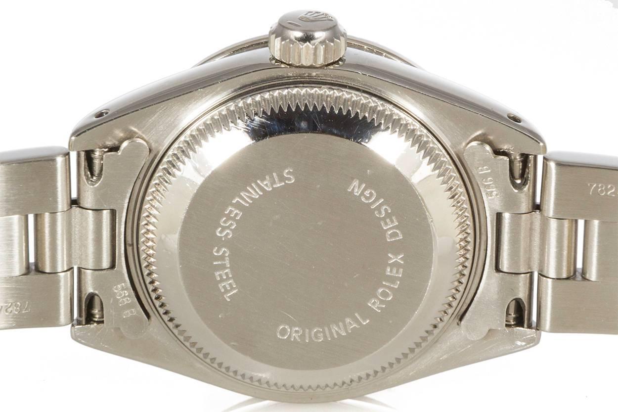 Women's Rolex Ladies Stainless Steel Diamond Dial and Bezel Datejust Wristwatch 
