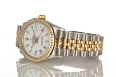 Rolex Ladies Yellow Gold Stainless Steel Diamond Bezel Datejust Wristwatch
