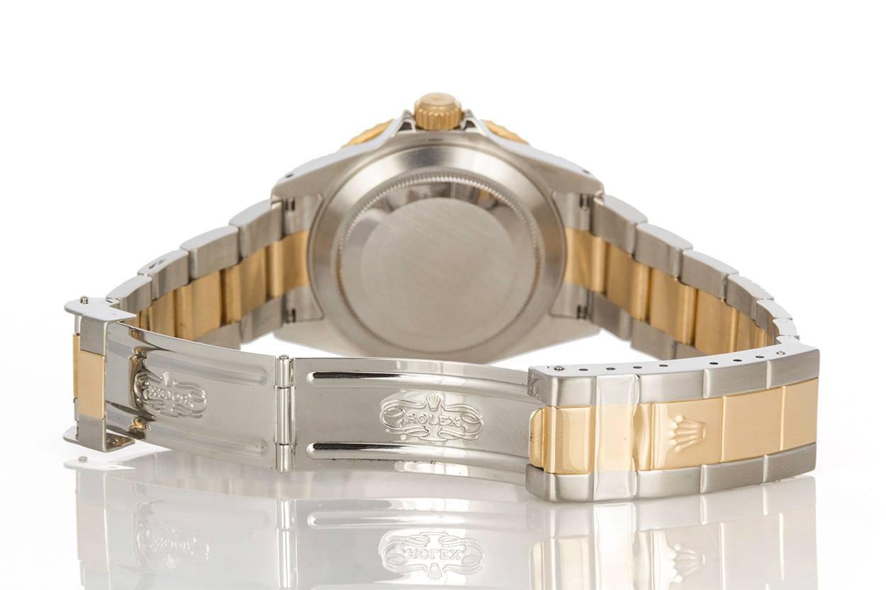 Rolex Yellow Gold Stainless Steel Submarine Wristwatch Ref 16613 In Excellent Condition In Tustin, CA