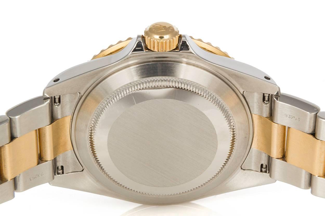 Men's Rolex Yellow Gold Stainless Steel Submarine Wristwatch Ref 16613