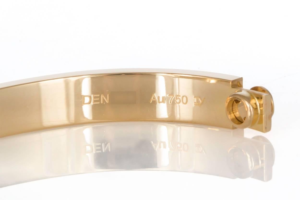 New Style Cartier Love Bangle Bracelet 18 Karat Yellow Gold Box and Papers 1