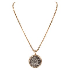 Bvlgari 18k Rose Gold Monete Ancient Coin Necklace Pendant 347707