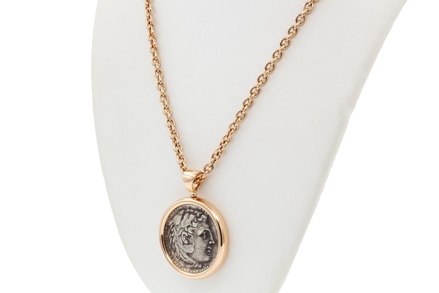 Bvlgari Collier en or rose 18 carats Monet Ancient Coin Pendentif 347707 en vente 6
