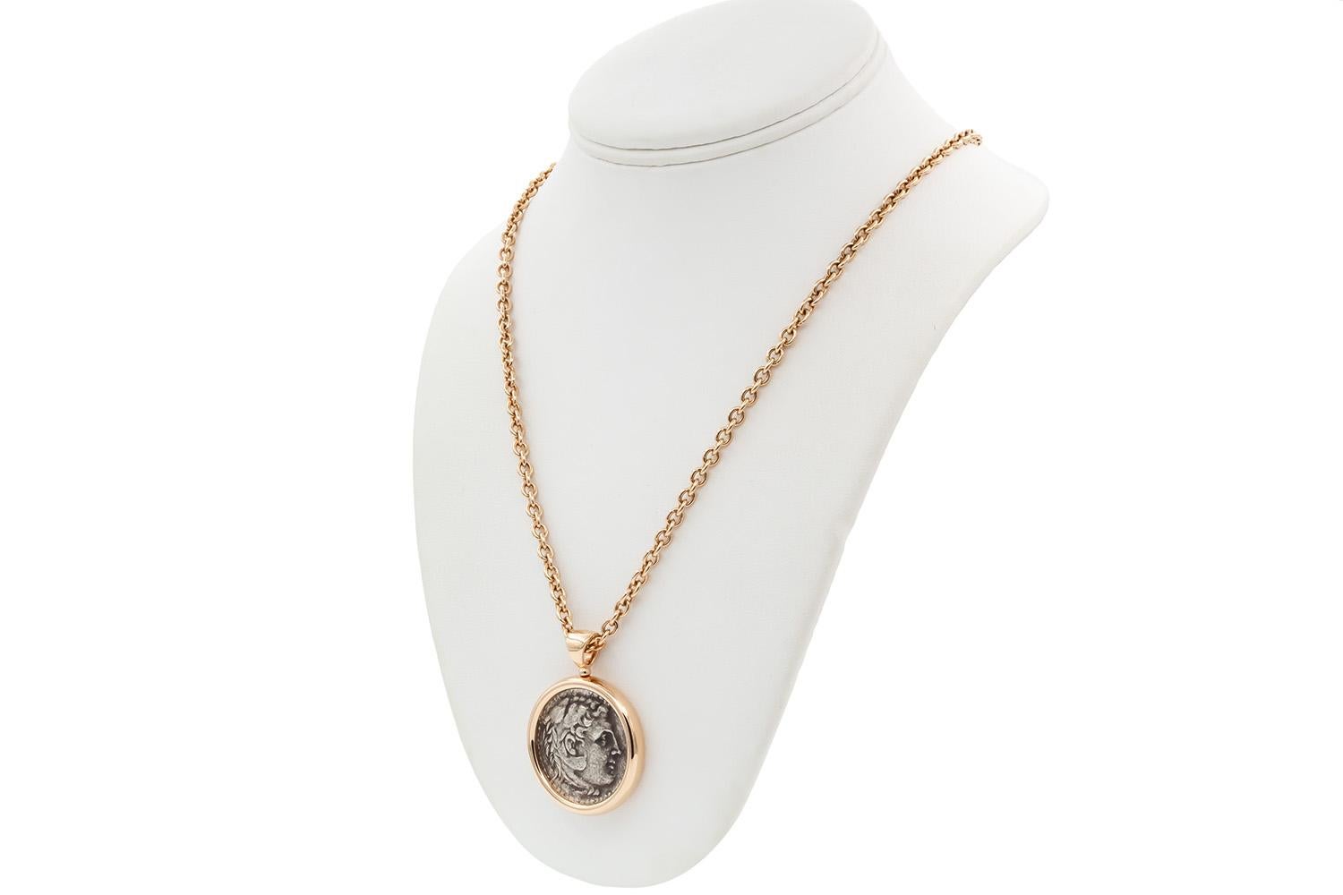 Bvlgari Collier en or rose 18 carats Monet Ancient Coin Pendentif 347707 en vente 7