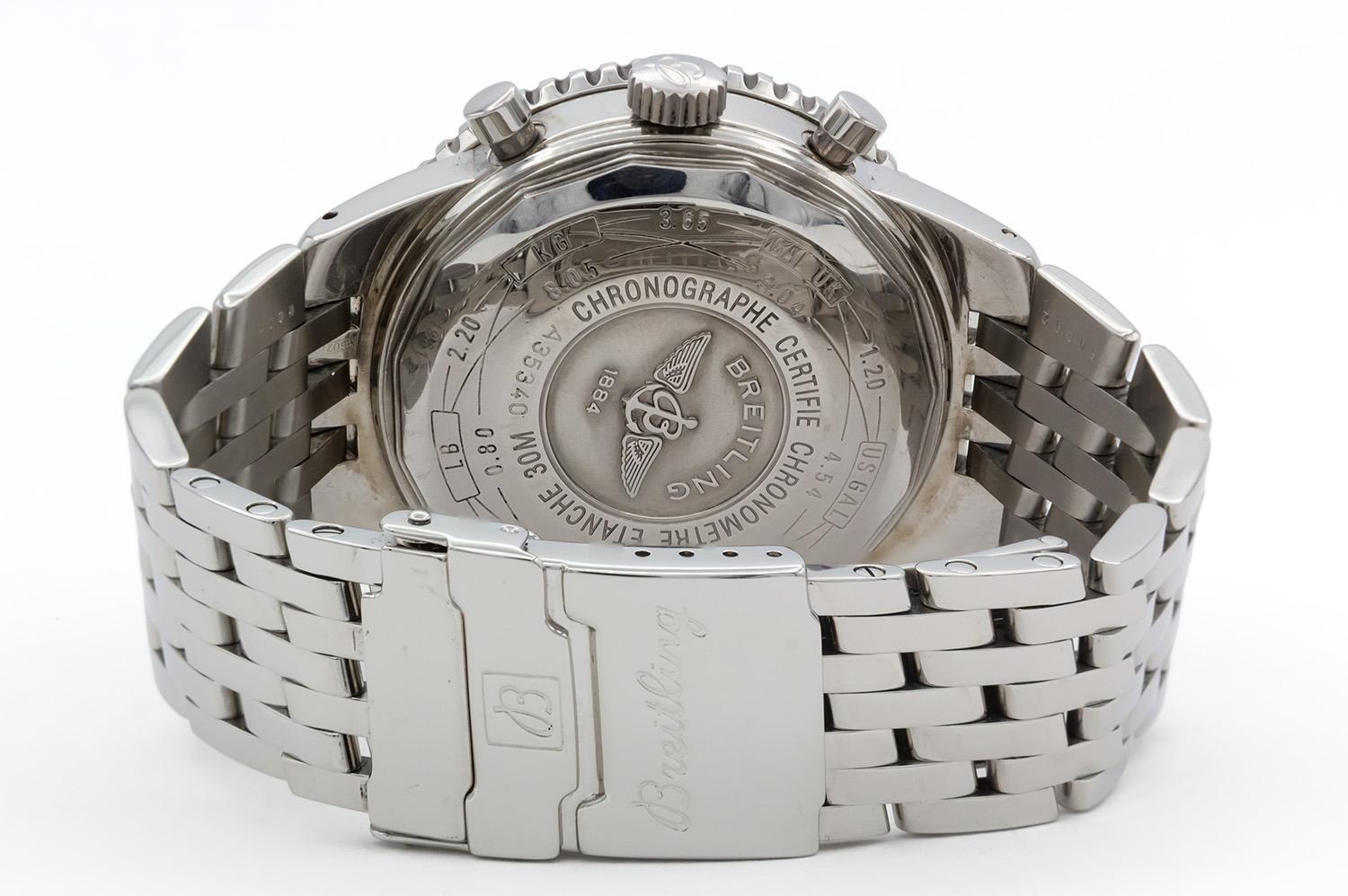 Breitling Navitimer Heritage A35340 Edelstahl 43mm Chronograph im Zustand „Gut“ im Angebot in Tustin, CA