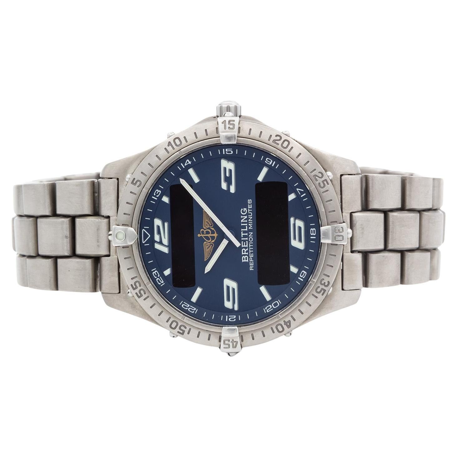 Breitling Aerospace E65062 Titanium Analog & Digital Quarz Fliegeruhr 40mm im Angebot