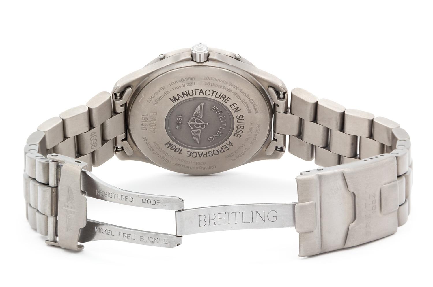 Breitling Aerospace E65062 Titanium Analog & Digital Quarz Fliegeruhr 40mm Herren im Angebot