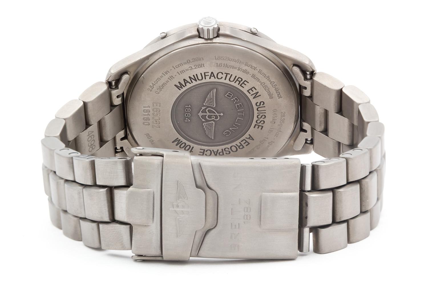 Breitling Aerospace E65062 Titanium Analog & Digital Quarz Fliegeruhr 40mm im Zustand „Gut“ im Angebot in Tustin, CA