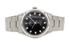 1987 Rolex Air-King 5500 Black Diamond Dial Stainless Steel 34mm Watch