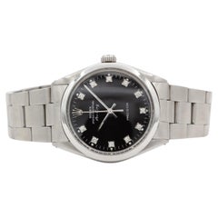 1987 Rolex Air-King 5500 Black Diamond Dial Stainless Steel 34mm Watch