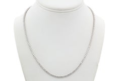 14K White Gold Lab Grown Diamond Tennis Necklace 5.94ctw 18.25"