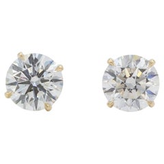 IGI-zertifizierte Ohrstecker mit einem im Labor gezüchteten Diamanten (4,14 ctw, F/VS2) und 14-karätigem Gelbgold
