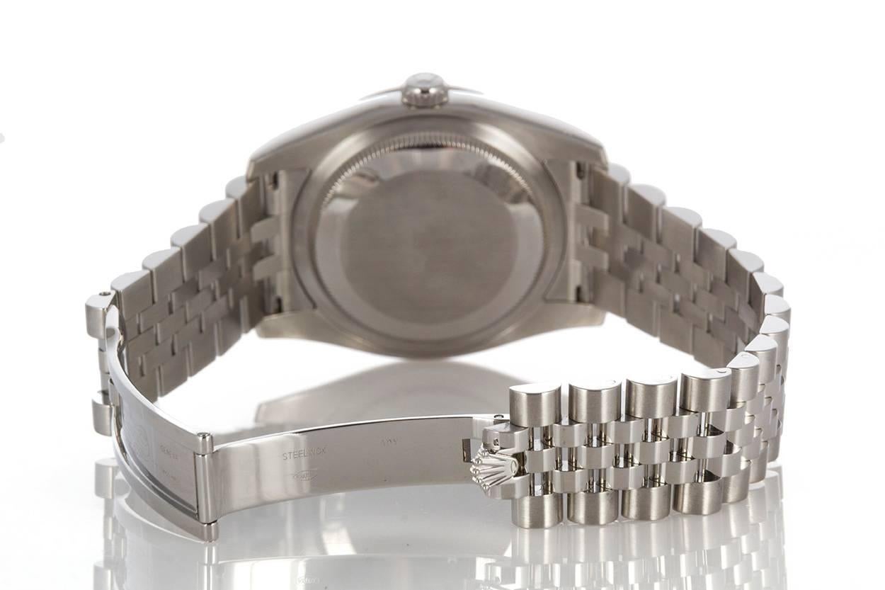 Women's Rolex Stainless Steel Datejust Diamond Bezel Pink Flower Dial wristwatch 