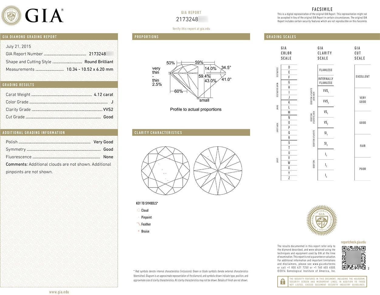 Boucheron GIA Certified Diamond and 18 Karat Gold Solitaire Ring 4.12 Carat 2