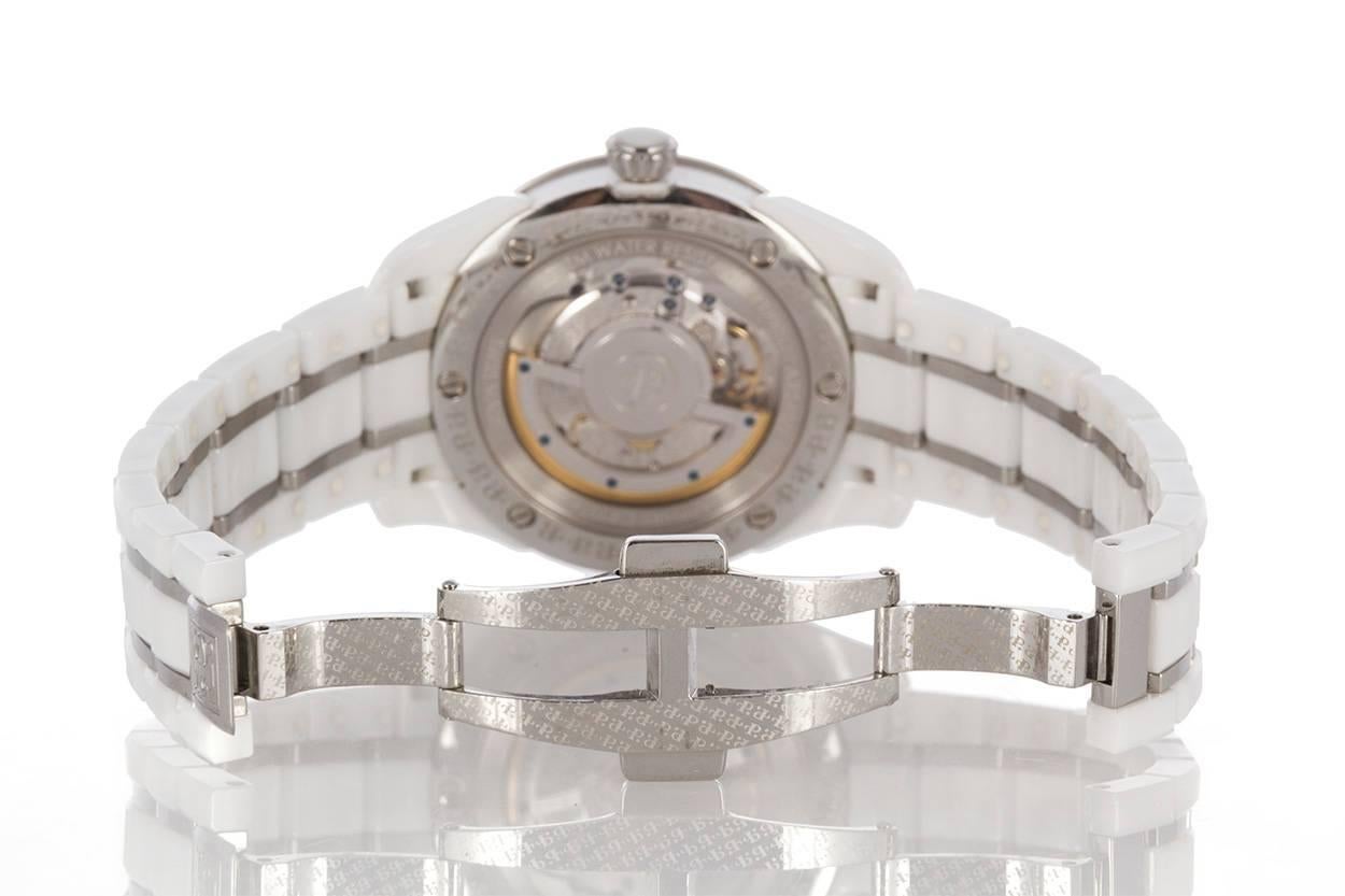 Modern Perrelet ladies White Ceramic Diamond Mother-of-Pearl Dial Automatic wristwatch 
