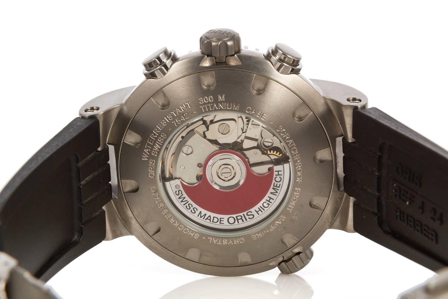 Oris Titan-Chronograph TT1 Taucher 300m Automatik-Armbanduhr Ref 7542 im Zustand „Hervorragend“ in Tustin, CA
