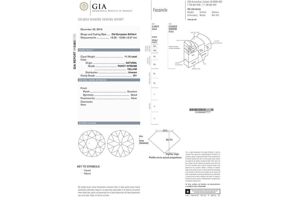 GIA Natürlicher intensiv gelber Fancy-Diamantring (Moderne) im Angebot