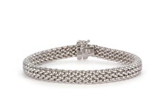 14 Karat White Gold Braided Ladies Bracelet