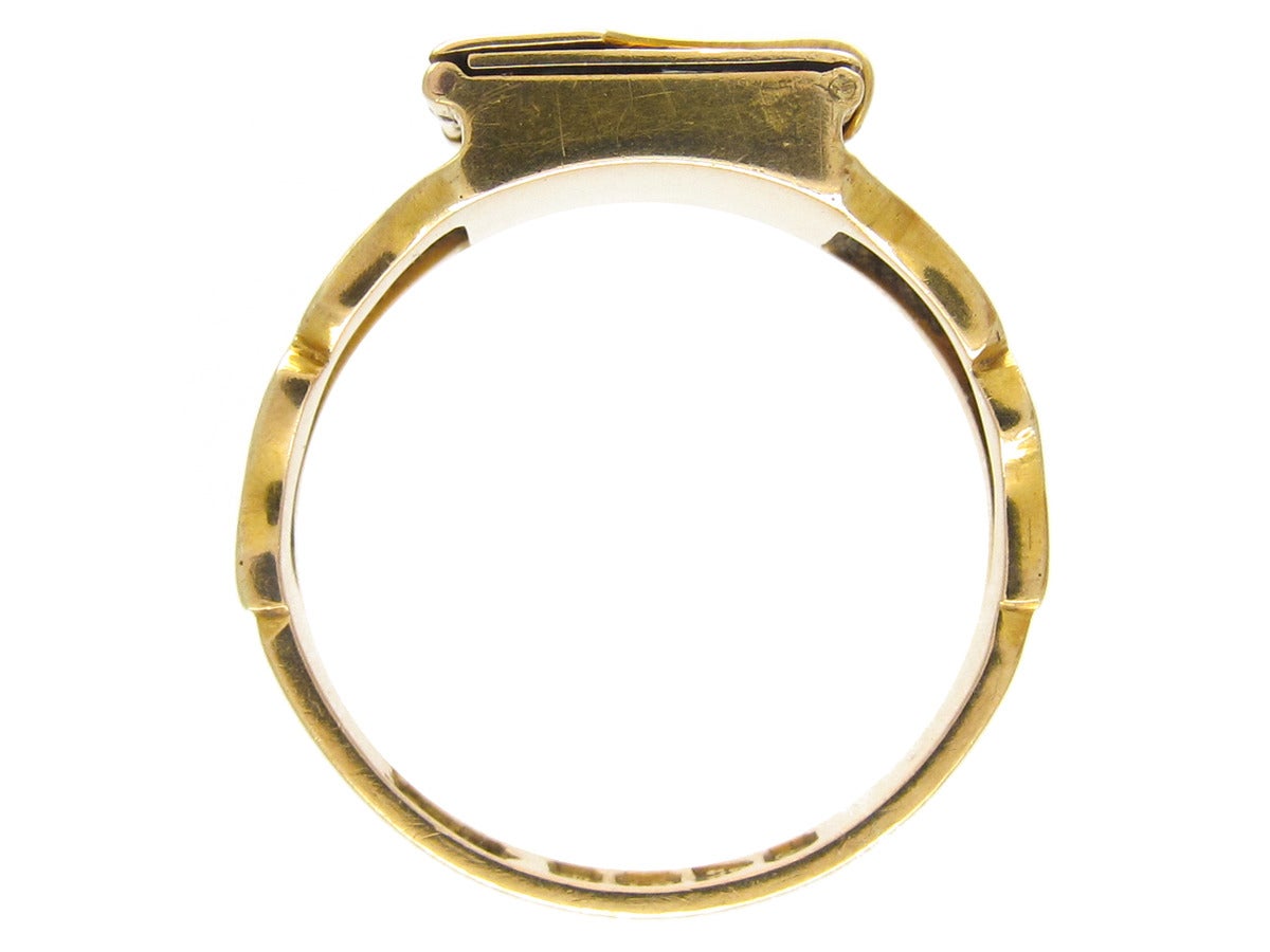 Women's First World War Gold Locket Ring For Sale