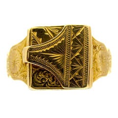 Vintage First World War Gold Locket Ring