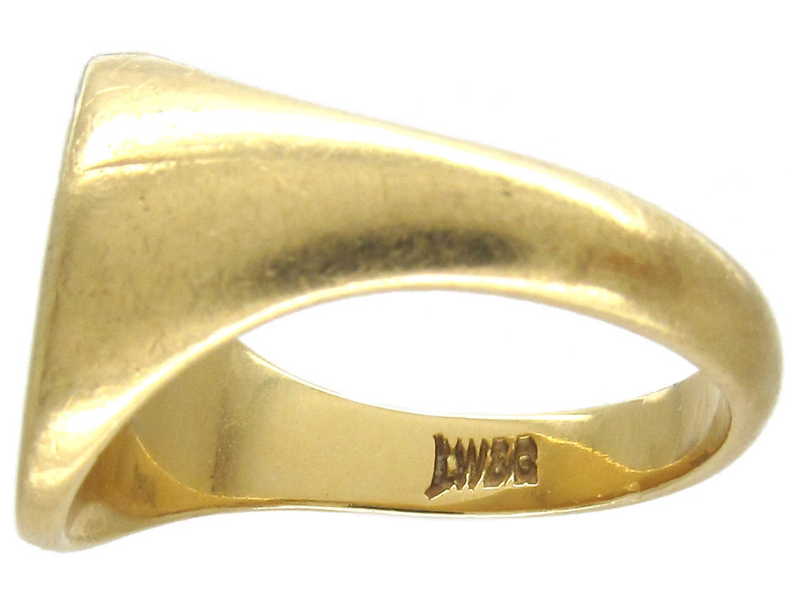 Double Crested Gold Signet Ring at 1stDibs