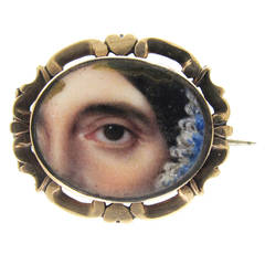 Antique Georgian Miniature Eye Brooch