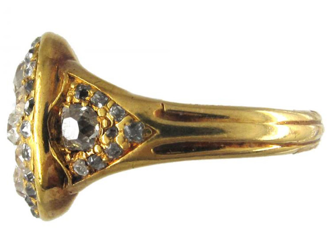 Large Victorian Diamond Gold Cluster Ring