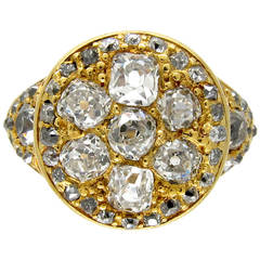 Large Victorian Diamond Gold Cluster Ring